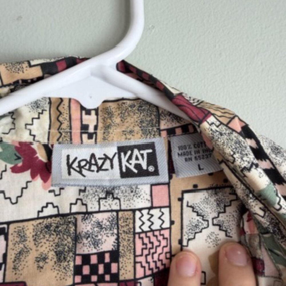3/$30 🌟 Vintage Men's Krazy Kat Button Down - Picture 4 of 5